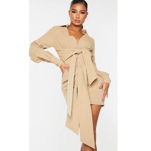 Pretty Little Thing Multi Knot Detail Shirt Dress NWT